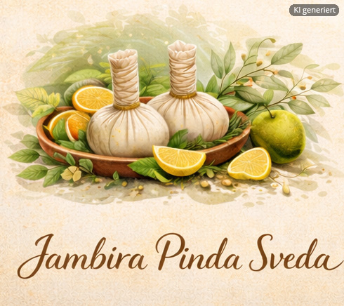 Jambira Pinda Sveda, die ayurvedische Zitronen-Kräuterstempel-Anwendung